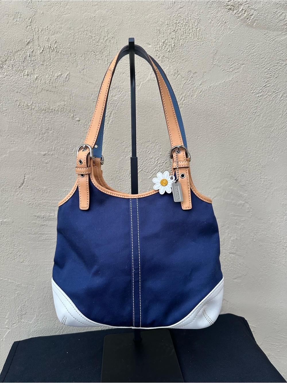 Y2K/ Vintage Coach Hampton Twill/ Leather Hobo 4430